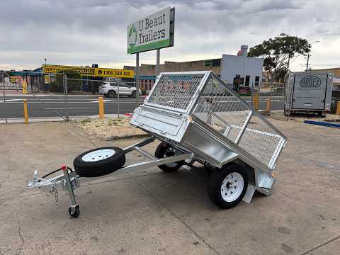 6×4 Box Trailer — Galvanised, 300mm Cage
