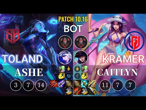 SB TolanD Ashe vs LGD Kramer Caitlyn Bot - KR Patch 10.16