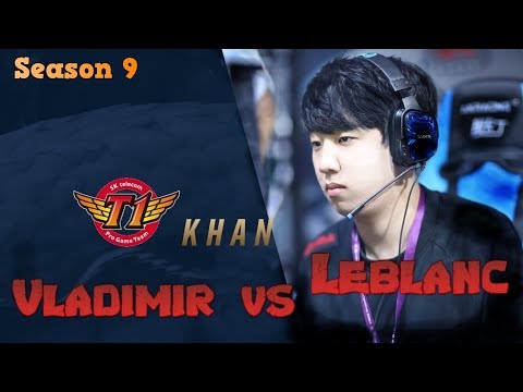 T1 Khan - Vladimir vs Leblanc Mid - Patch 9.20 LoL Season 9 KR Ranked | League of Legends Replays