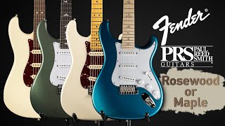 Video thumbnail for 4 Strats: Fender American Pro II Stratocaster vs PRS Silver Sky - Maple vs Rosewood NO TALKING by LadkorGuitars Vlad