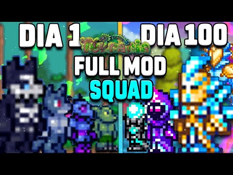 Passei 100 dias no terraria full mod de SUMMONER em SQUAD - @TioHoby @Skyvitor @yoyas