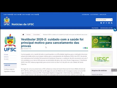 Universidade Já | Vestibular UFSC 2020/2