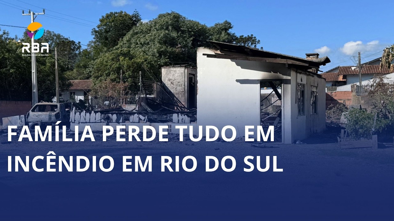 Família perde tudo em incêndio em Rio do Sul