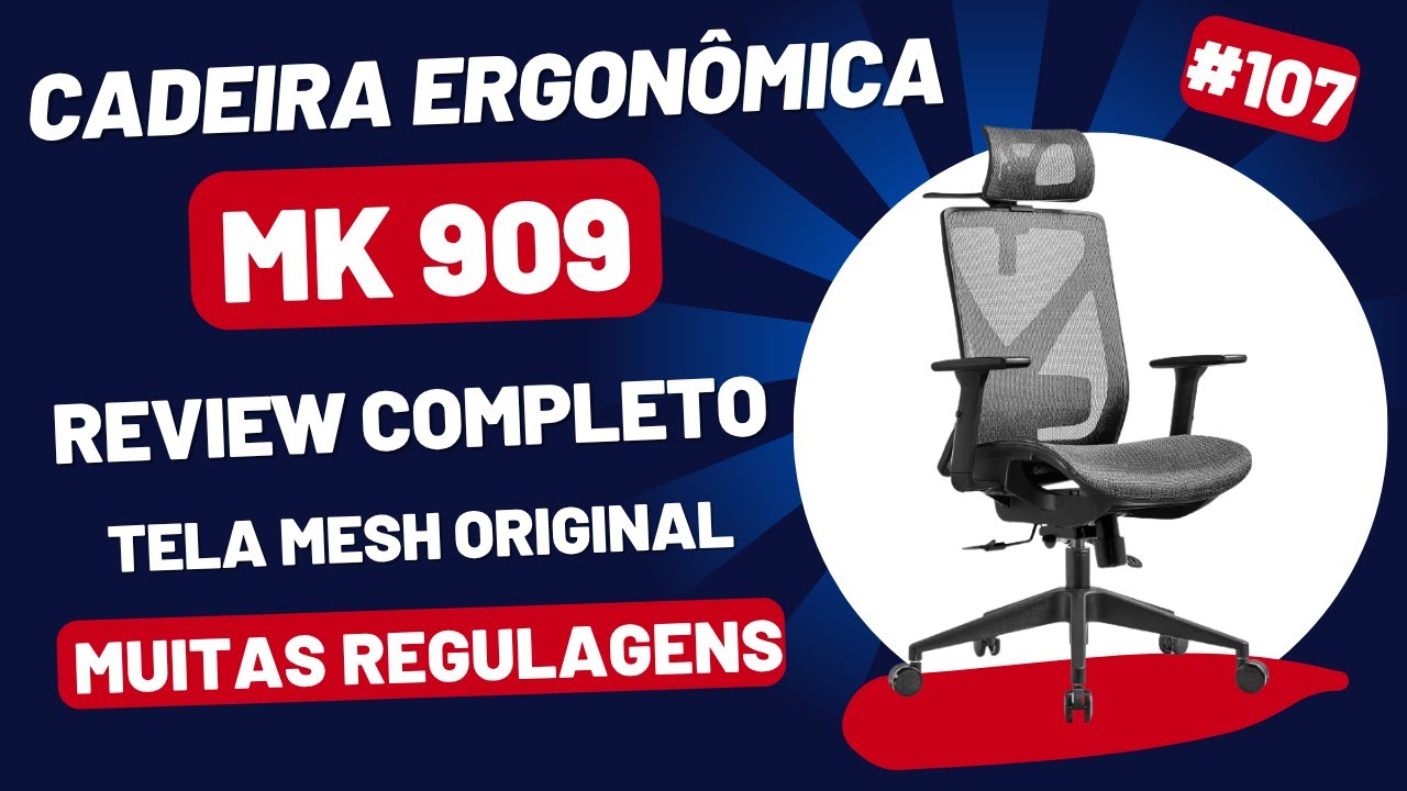 Melhor cadeira ergonômica intermediária -  MK 909 - O melhor custo-benefício entre as intermediárias