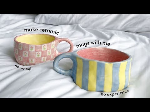 how to make a ceramic mug 🌷 no wheel required - pottery from home