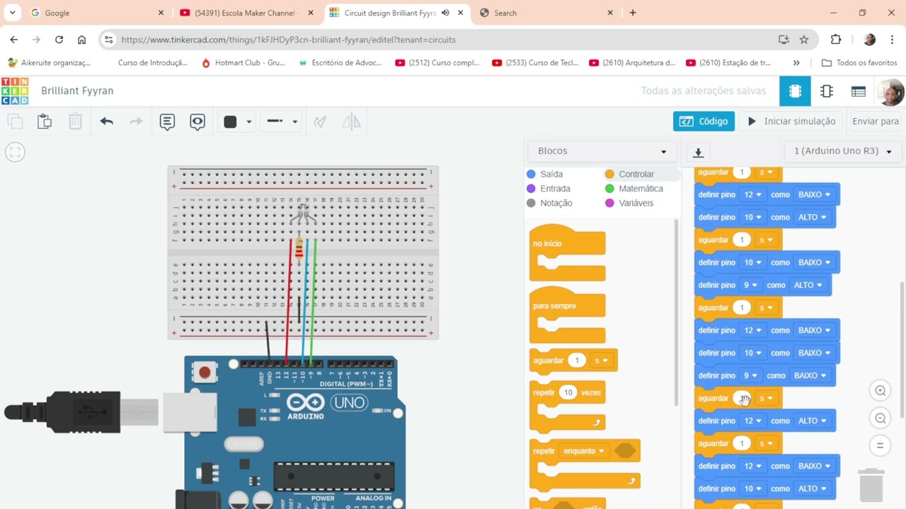 Led RGB acionamento pela Programação
