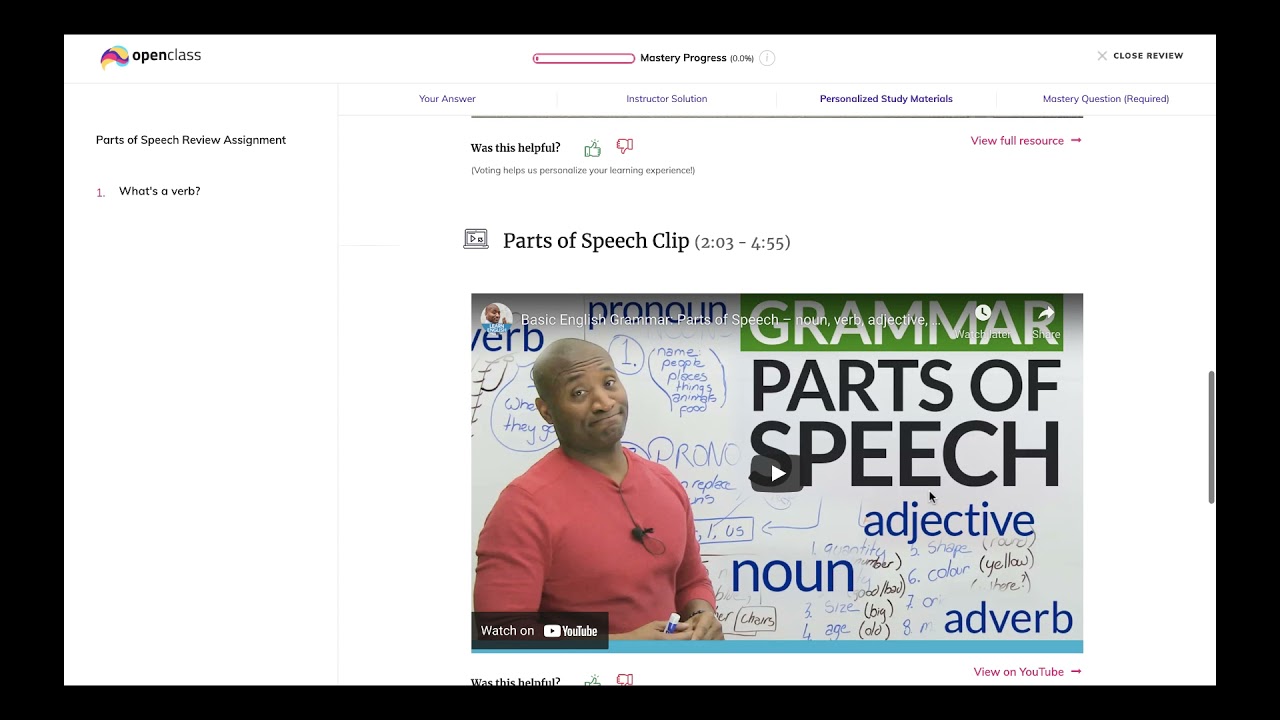 How OpenClass works as a learner