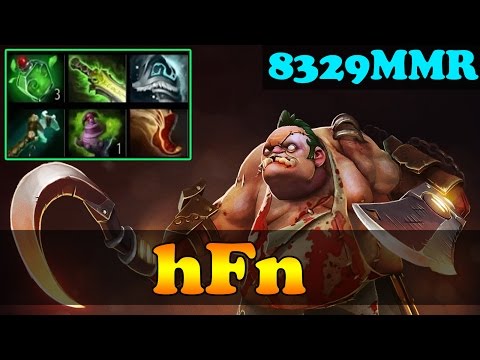 Dota 2 - hFn 8329 MMR Plays Pudge Vol 1 - Pub Match Gameplay!