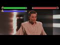 Qui Gon Jinn Obi Wan Kenobi Vs Darth Maul With Healthbars