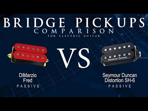DiMarzio FRED vs Seymour Duncan DISTORTION SH-6 - Passive Bridge Guitar Pickup Comparison Tone Demo