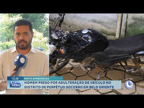 Moto apreendida: Homem é preso por adulteração em Belo Oriente.