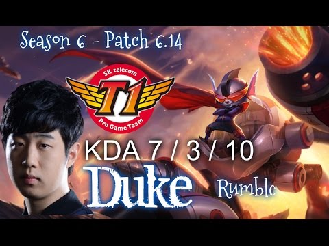 SKT T1 Duke RUMBLE vs GNAR Top - Patch 6.14 KR Ranked | League of Legends