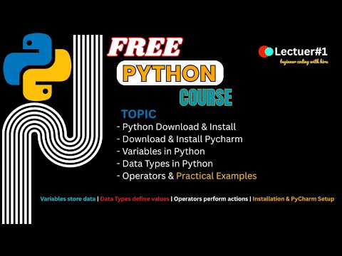 Python Basics Full Tutorial Variables Data Types Operators Lecture 1
