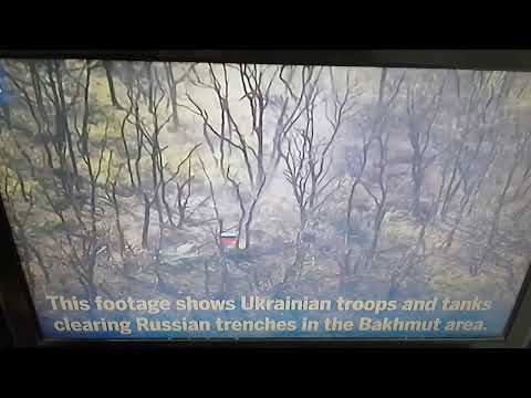 This footage shows Ukrainian troops and tanks clearing Russian trenches in the Bakhmut area