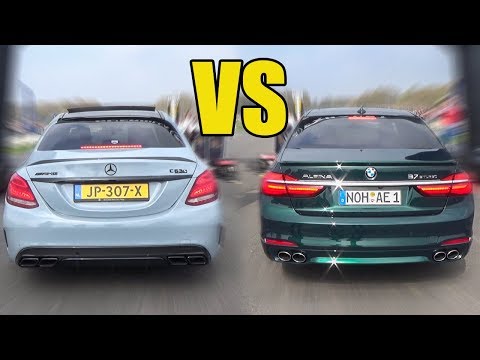 ALPINA BMW B7 BiTurbo vs C63S AMG vs AUDI RS3 - DRAG RACE