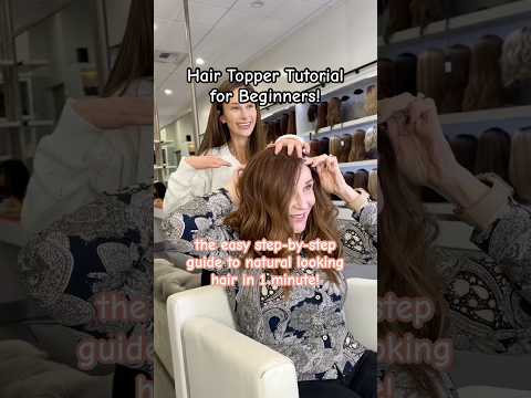how to put on a hair topper for beginners! #tutorial #hairtopper #education #howto #easytutorial