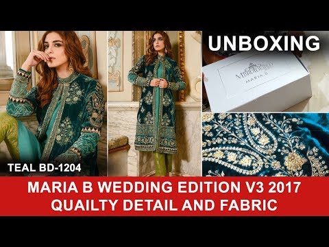 Maria B Mbroidered Unboxing BD04 Teal Wedding Edition Vol 3 2017 - Maya Ali Mann Mayal Hum TV
