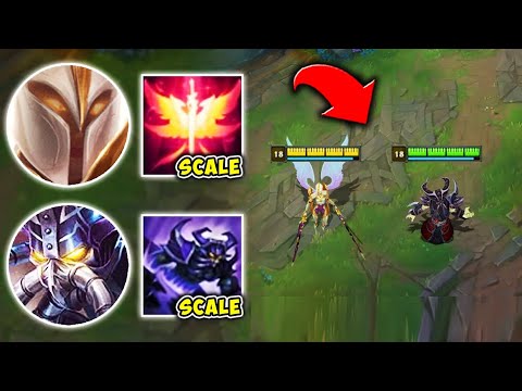 We played the two highest scaling champs and auto-win at level 16 (LATE GAME GODS)