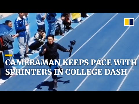 To Film A College 100-Meter Dash, This Camera Man Actually Ran And Kept Pace With The Runners