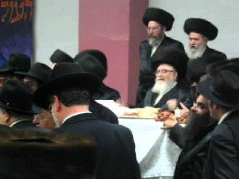 Skverrer Rebbe at Sheva Brachos in Queens