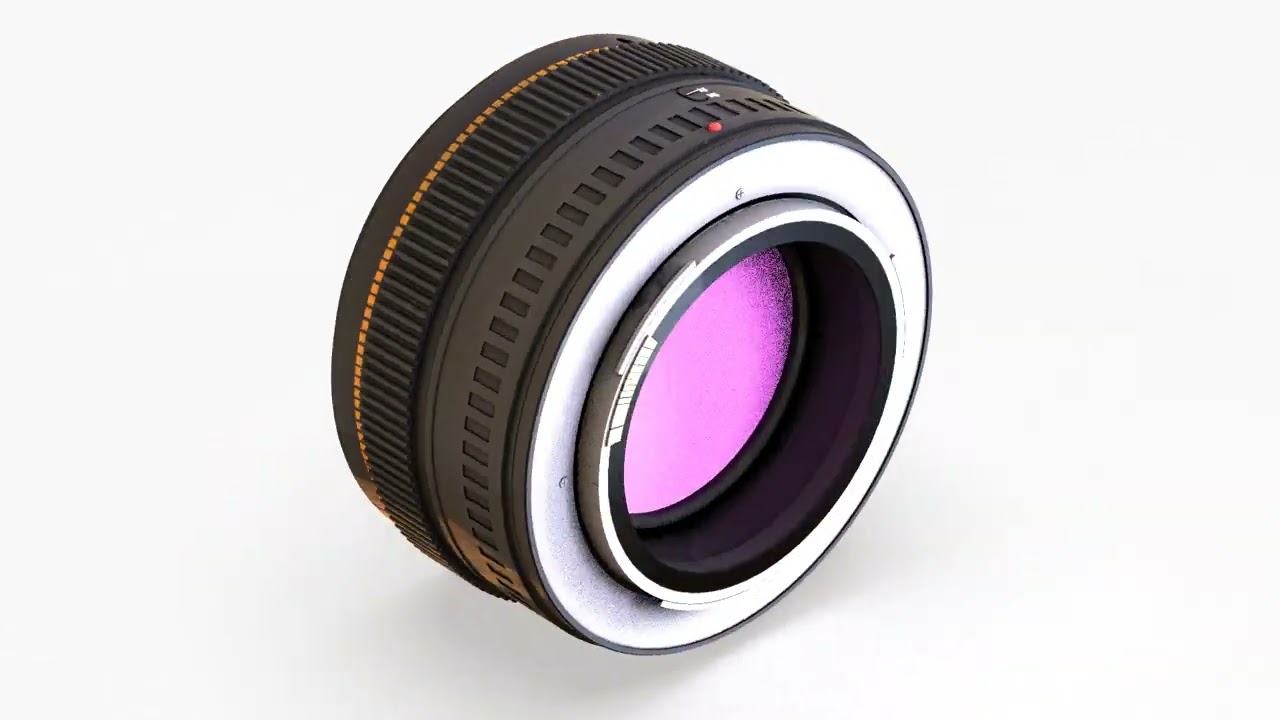 Realistic 50mm Camera Lens 3D Model