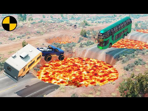 Cars vs Lava Craters 😱 BeamNG.Drive