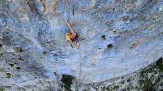 ESCALADA SADERNES. Via Gebo 6A+. Sector Escenari