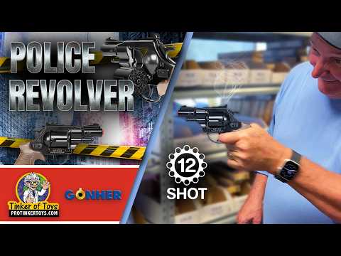 Police Snub Nose Revolver Cap Gun Review | 12-Shot Realistic Play Action | ProtinkerToys