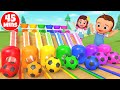 Learn Colors For Children With Color Soccer Balls Wooden Toys 3D Animation Preschool Toddlers Edu