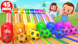 Download lagu Learn Colors for Children with Color Soccer Balls Wooden Toys 3D Animation | Preschool Toddlers Edu mp3