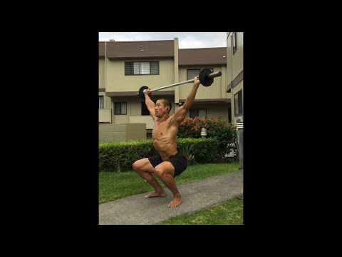Day 168 Working Out in Hawaii - 25 lbs. Overhead Squat - October 29, 4:49 pm