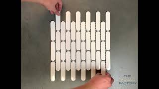 The Mosaic Factory Sevilla Kit-Kat Oval Fingers mozaïektegel 2,3x9,8cm - White Glossy