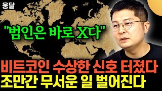 "유력한 범인은 바로 X입니다" .. 비트코인 수상한 신호 터졌다 .. 조만간 무서운 일 벌어진다 | 웅달