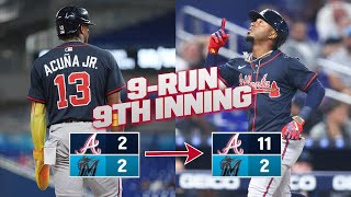 NINE RUNS IN THE NINTH! Ozzie Albies' second HR of the night capped off a HUGE Braves 9️⃣th inning!