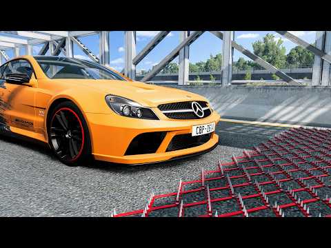 Massive Spike Strip Pileup Car Crashes #148 – BeamNG Drive | CrashBoomPunk