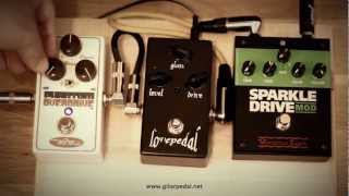 Video thumbnail for A Battle of Tubescreamers: Voodoo Lab Sparkle Drive MOD vs. MJM Phantom & Lovepedal Eternity by drbarlo