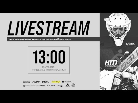 LIVESTREAM: HMHK Academy bauska. Vranov U20 - HBK Medokýš Martin U20