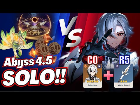 Mission Impossible!! C0 "White Tassel" Arlecchino SOLO's the Abyss 4.5! - Genshin Impact