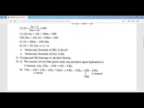 Alkenes Reaction ws solution