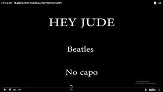 Download lagu HEY JUDE - BEATLES EASY CHORDS AND LYRICS NO CAPO mp3