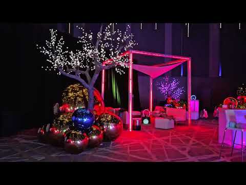 Video thumbnail showing LightSmiths event lighting at Hyatt Regency Seattle for a Microsoft event