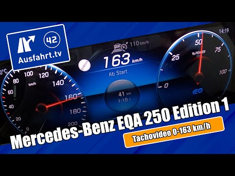 Tachovideo Mercedes-Benz EQA 250 Edition 1 0-100 kmh kph 0-60 mph Beschleunigung Acceleration