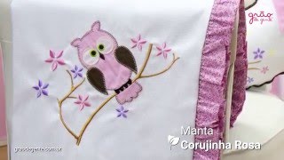 Manta Corujinha Rosa | Ref: 52016