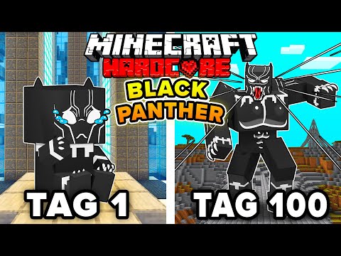 I survive 100 DAYS as BLACK PANTHER in Minecraft Hardcore!