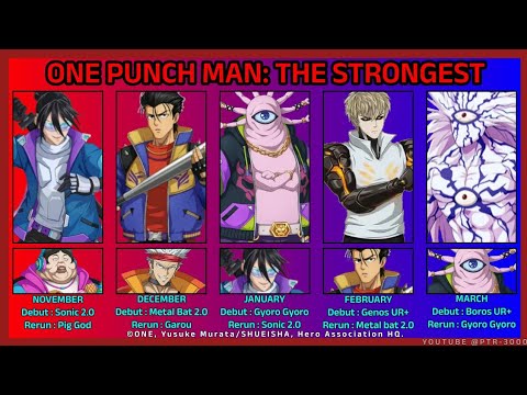 ONE PUNCH MAN: THE STRONGEST SEA!! UR/UR+ CALENDAR!!!