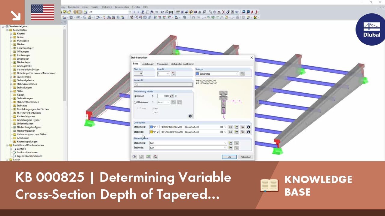 KB 000825 | Determining Variable Cross-Section Depth of Tapered Member Using "Connect Lines or Members"