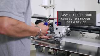 Automatic sewing machine for straight and curved side pockets of trousers and skirts BASS 5100 ASS video