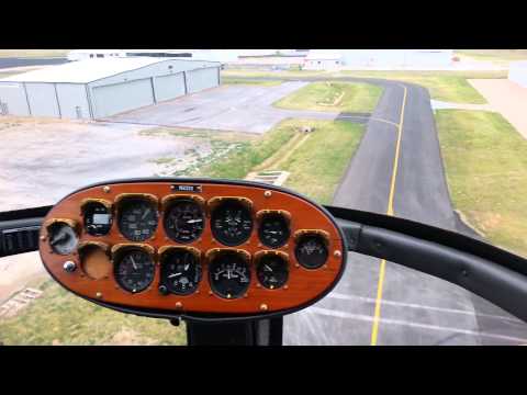 Takeoff run in Bell 47H at RVS