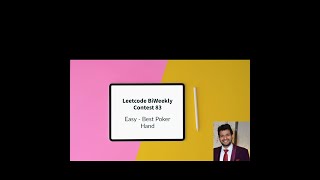 YouTube video 'Leetcode BiWeekly contest 83 - Easy - Best Poker Hand'