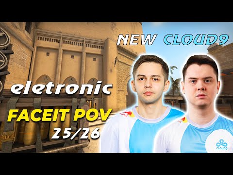 NEW CLOUD9 DUO? - ELECTRONIC POV & SH1RO PLAY FACEIT (MIRAGE) -  (25/26) | CSGO